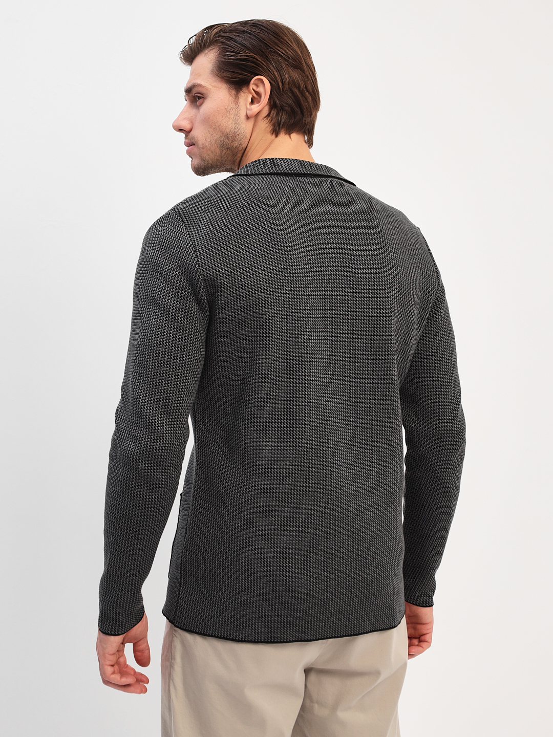 G136Z-KF-микро Z (чёрн./серый) Кардиган мужской