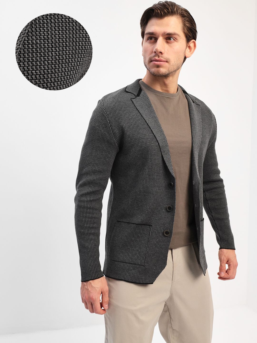 G136Z-KF-микро Z (чёрн./серый) Кардиган мужской