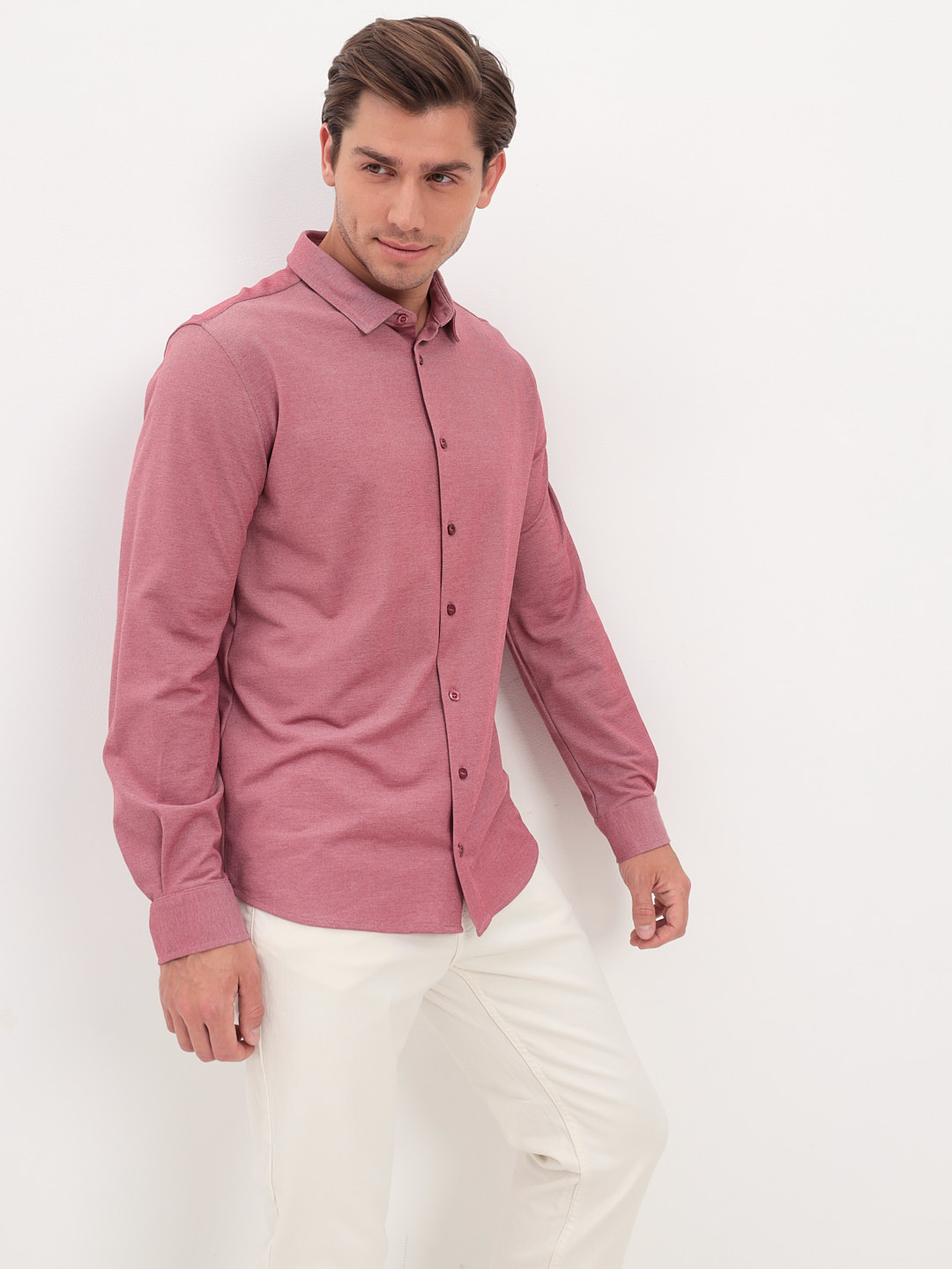 G148-RH03-26 (бордо) Батник мужской трикотажный