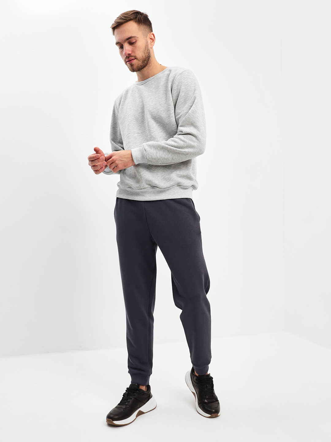 G-TRK-OZ03-002K-т.серый Брюки мужские трикотажные