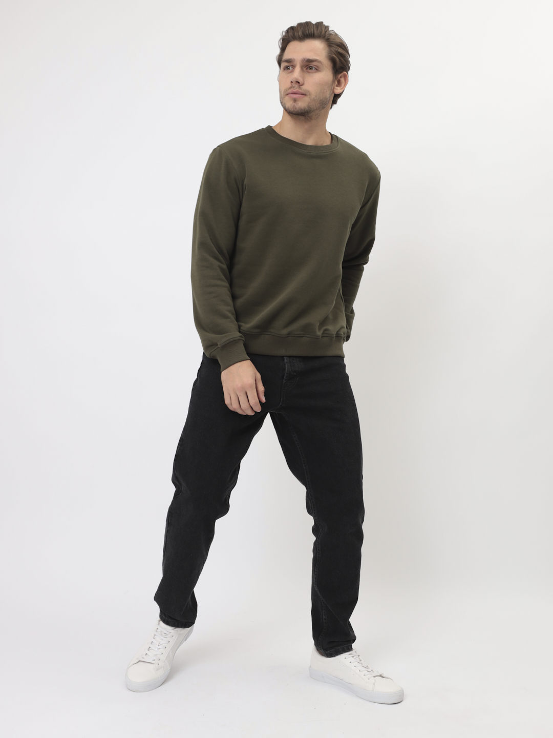 G121-OZ03-38 (хаки) Свитшот мужской