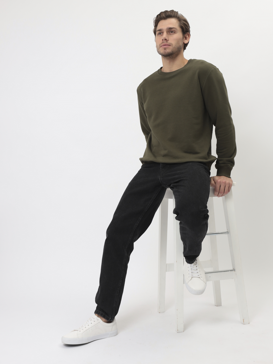 G121-OZ03-38 (хаки) Свитшот мужской