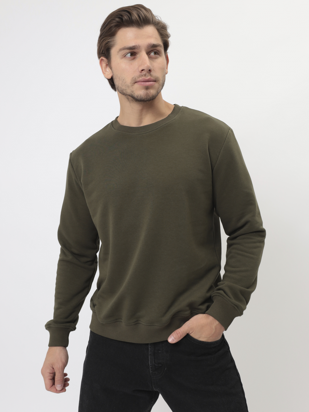 G121-OZ03-38 (хаки) Свитшот мужской