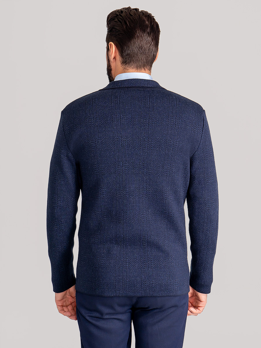 G136-KF-клетка (т.синий) Кардиган мужской