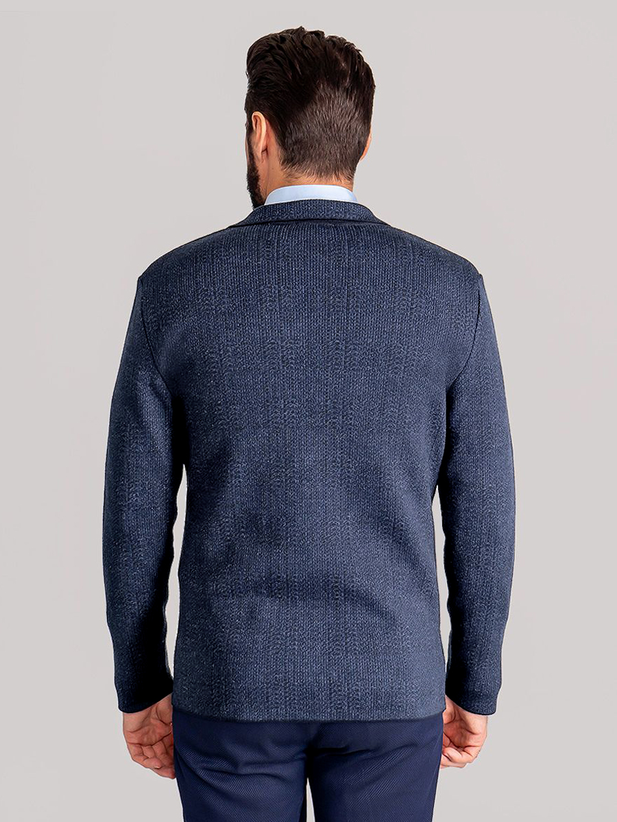 G136-KF-клетка (т.синий) Кардиган мужской