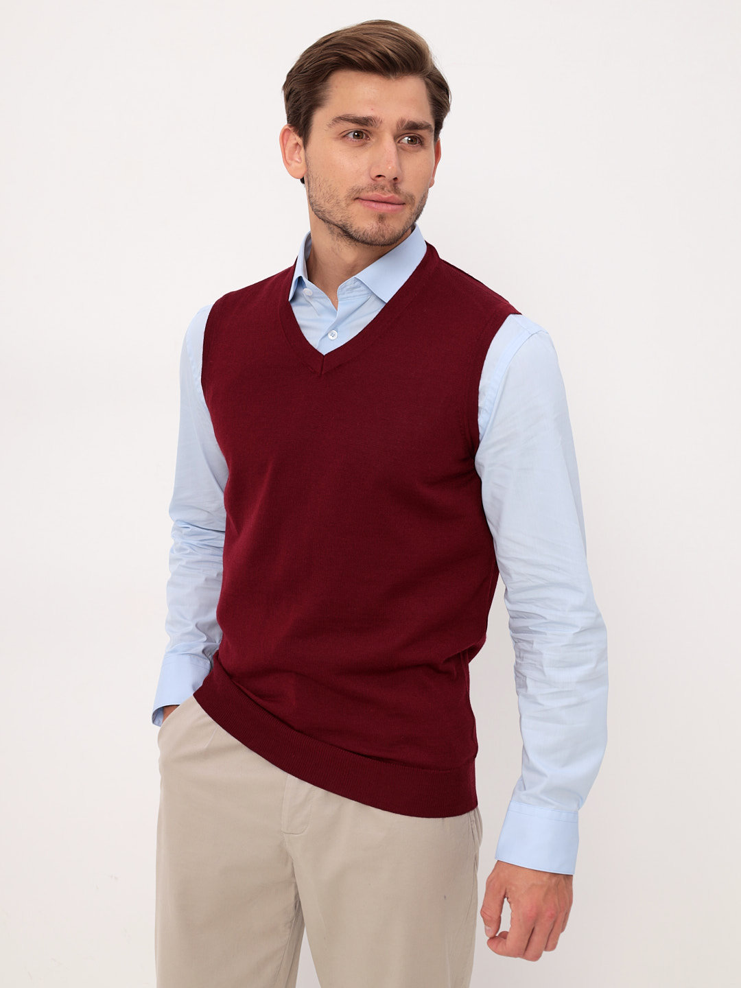 G125-AN221853А (бордо) Жилет мужской
