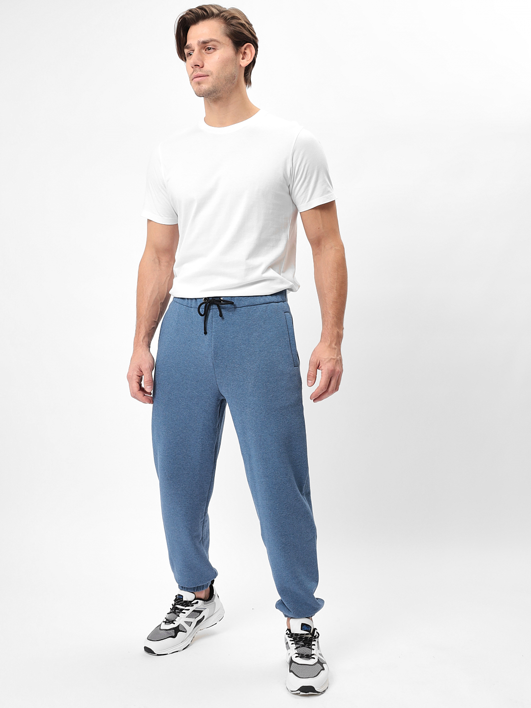 G-TRK-001K-син.джинс м. Брюки мужские трикотажные