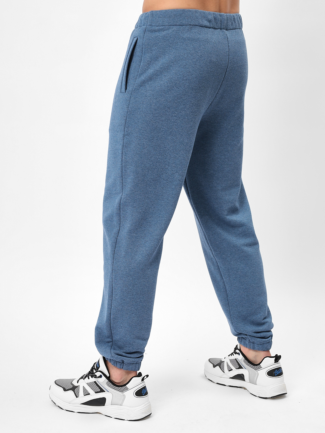 G-TRK-001K-син.джинс м. Брюки мужские трикотажные