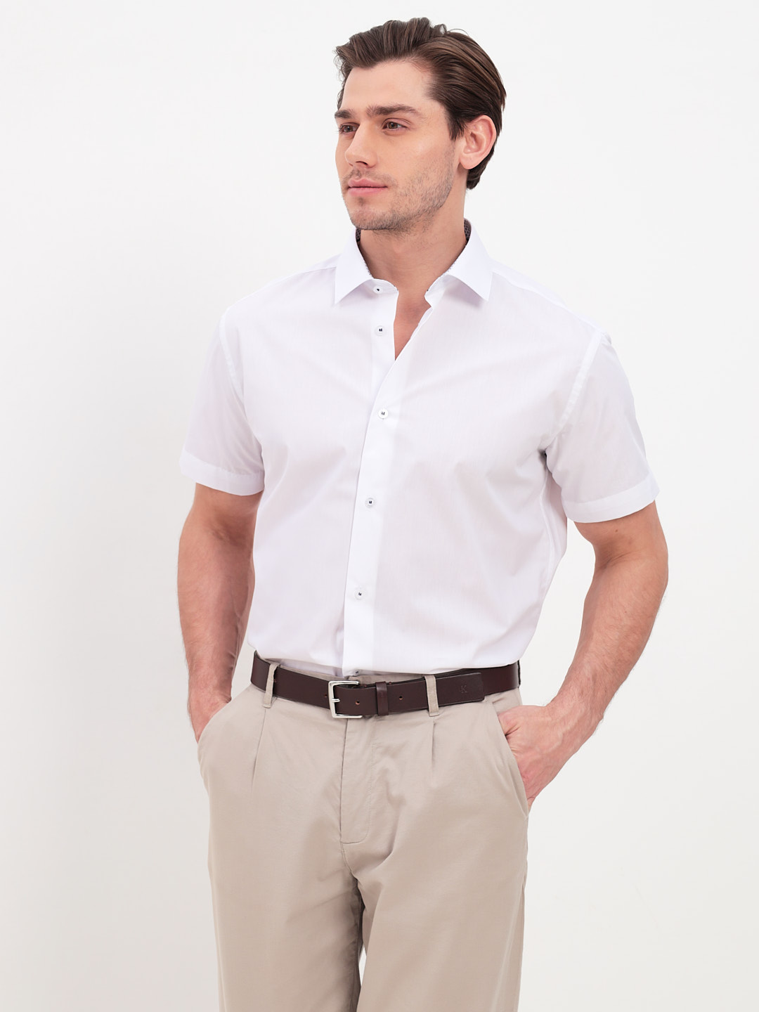 100/209/WH/Z/10p Сорочка мужская короткий рукав