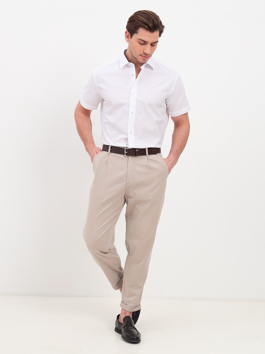 100/209/WH/Z/10p Сорочка мужская короткий рукав