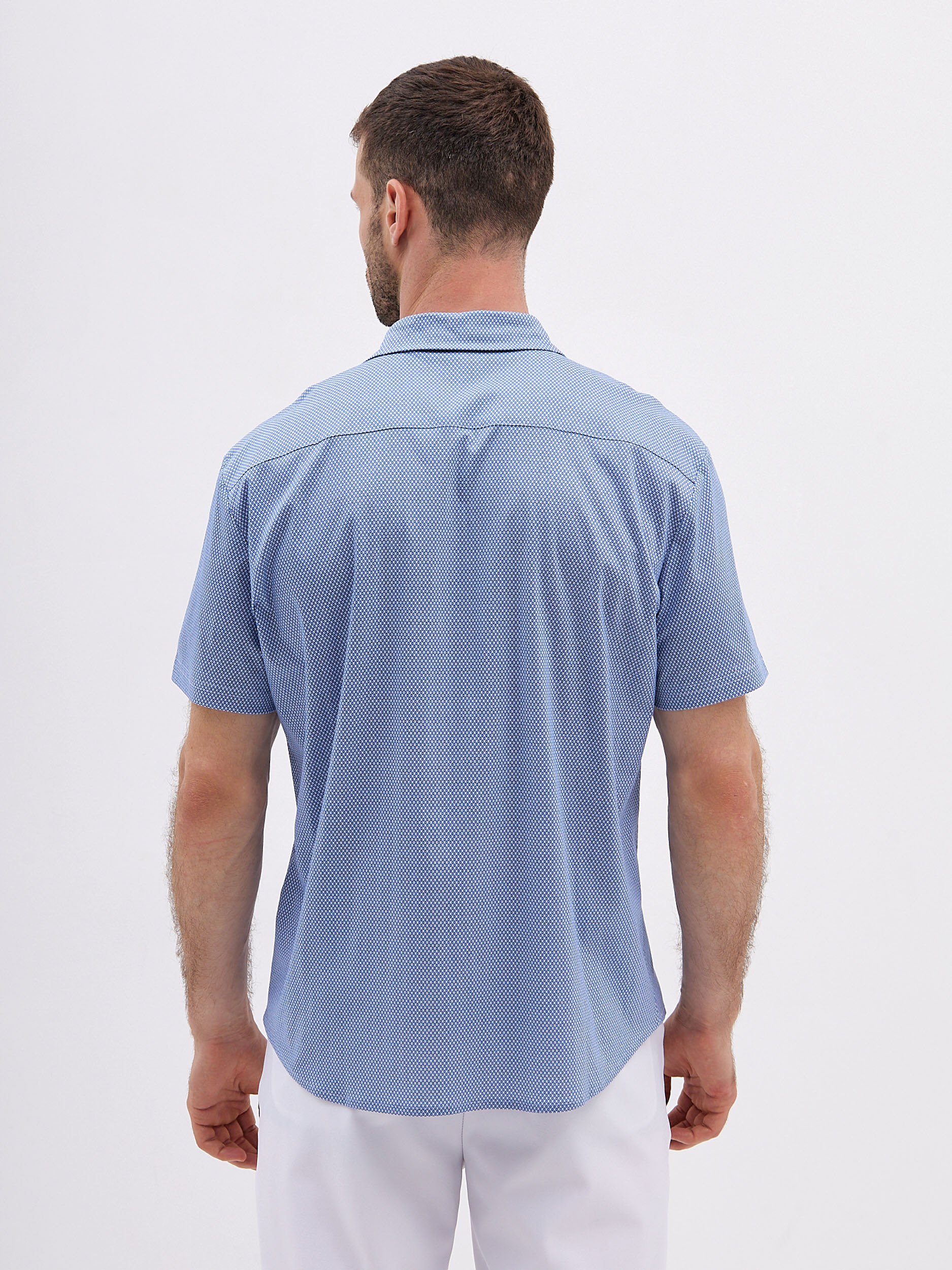 G143-TD1-LT4615 (синий) Рубашка мужская короткий рукав