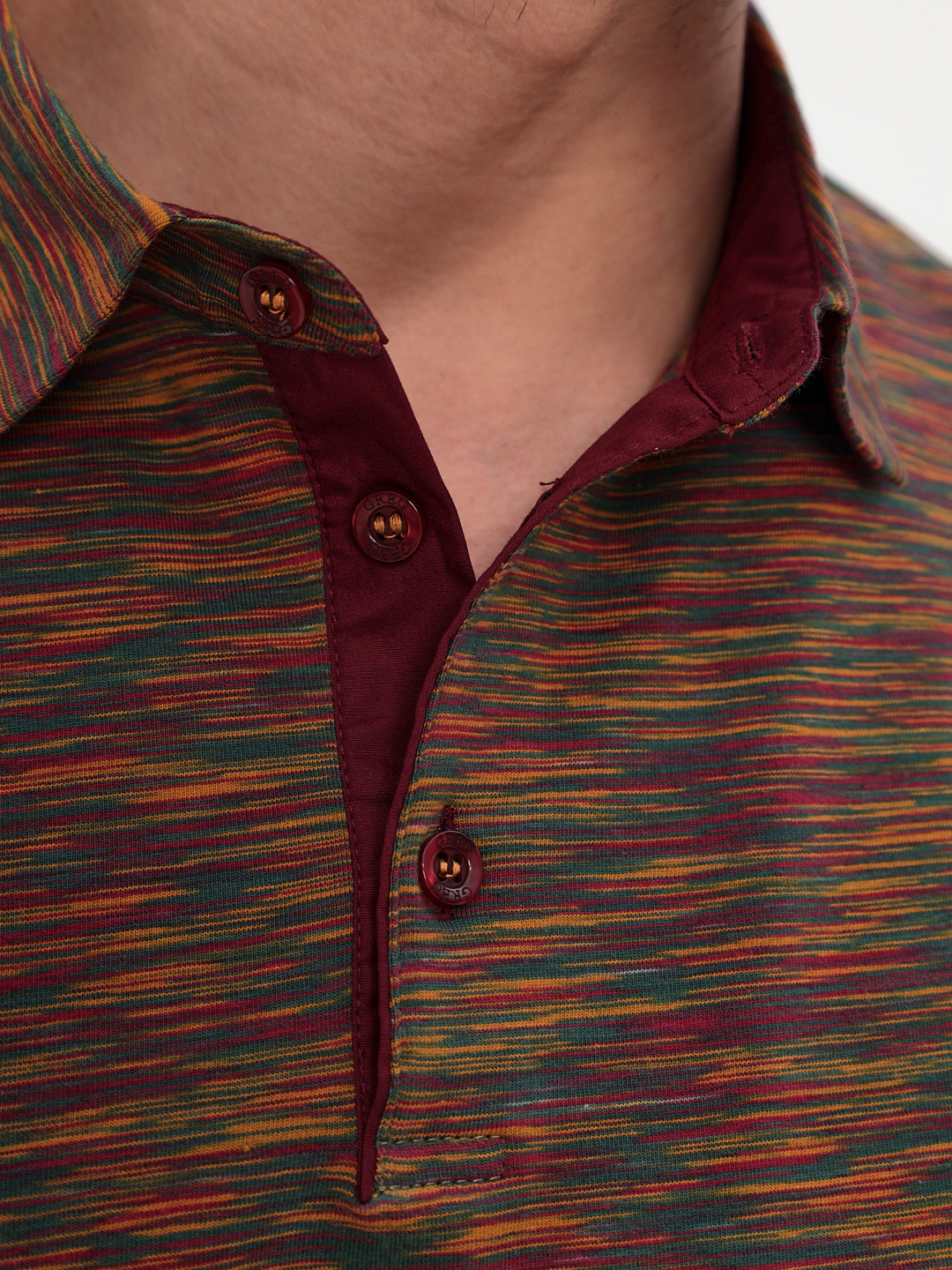 G144-KM1246-OR1059 (бордо) Джемпер мужской с воротником поло короткий рукав