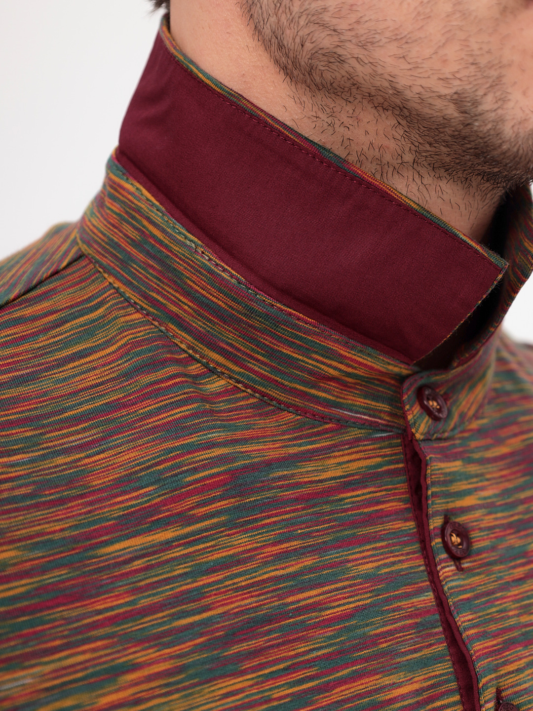 G144-KM1246-OR1059 (бордо) Джемпер мужской с воротником поло короткий рукав