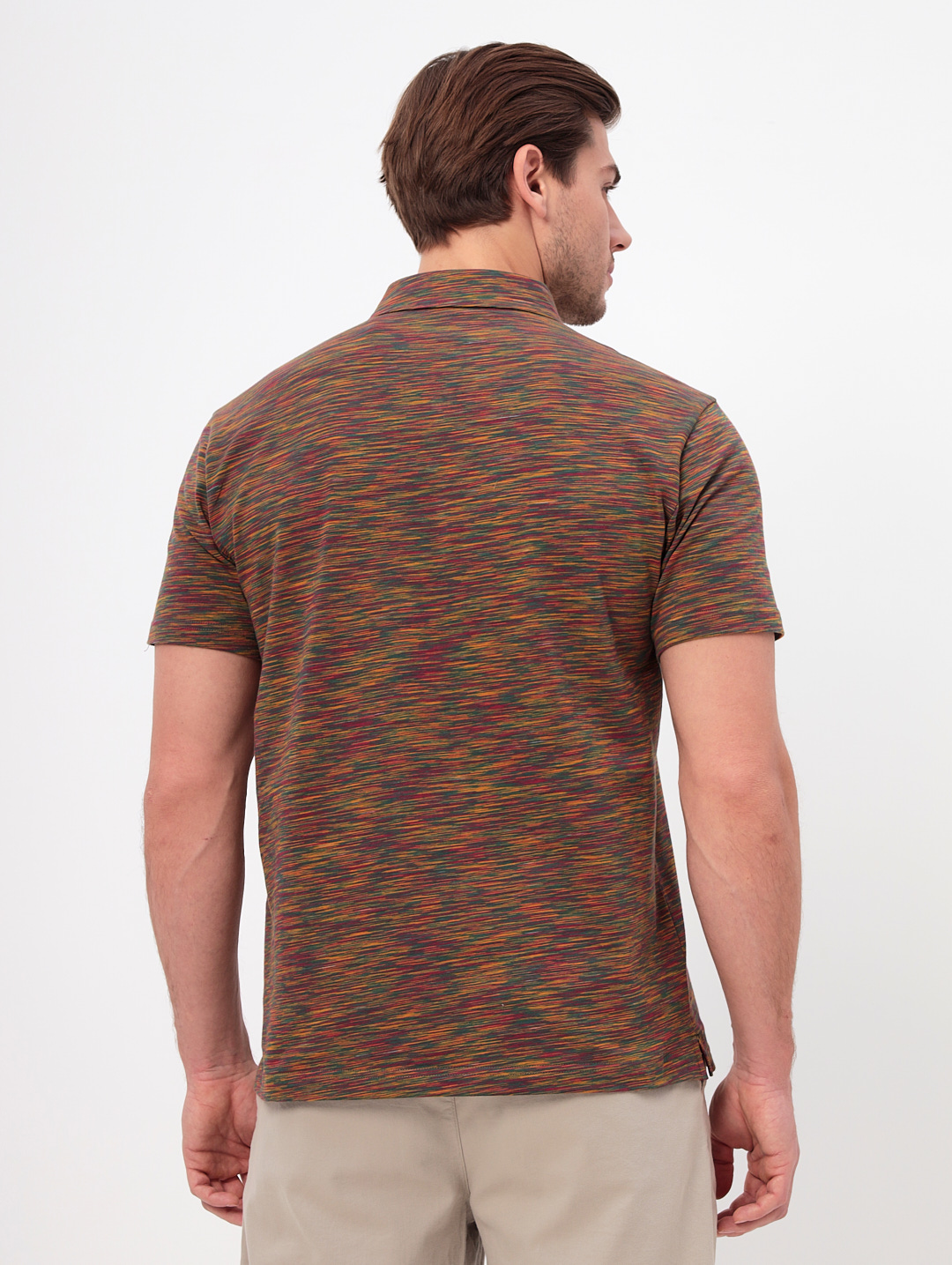 G144-KM1246-OR1059 (бордо) Джемпер мужской с воротником поло короткий рукав