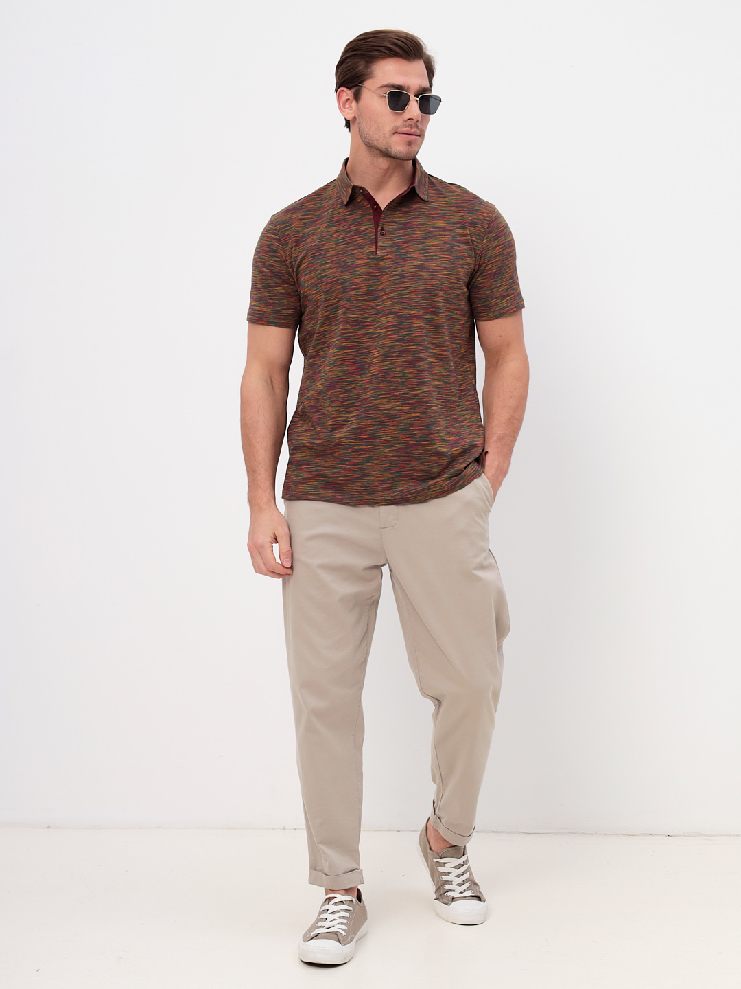 G144-KM1246-OR1059 (бордо) Джемпер мужской с воротником поло короткий рукав