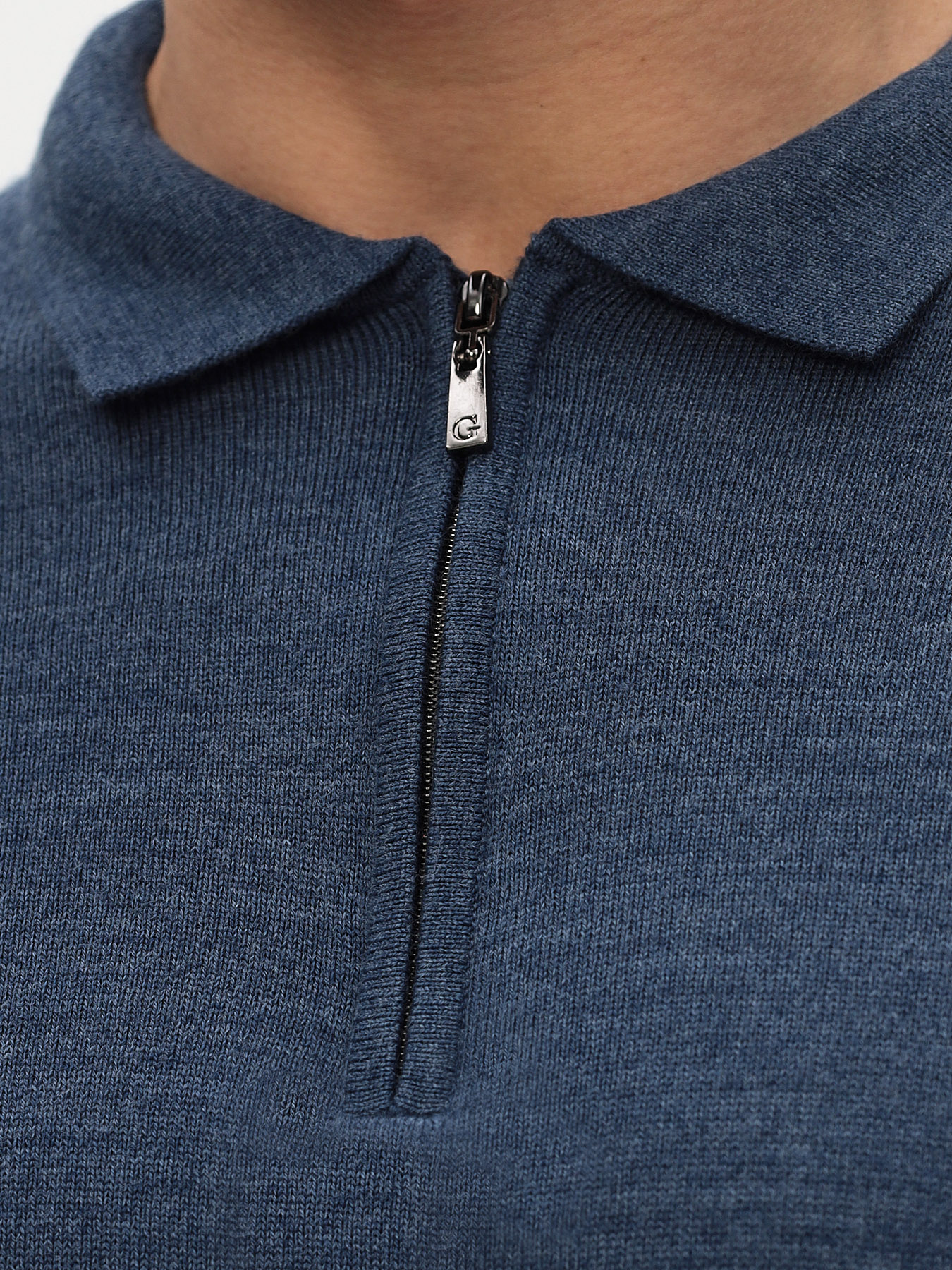 G129-CT 195421 (джинс) Джемпер мужской с воротником поло