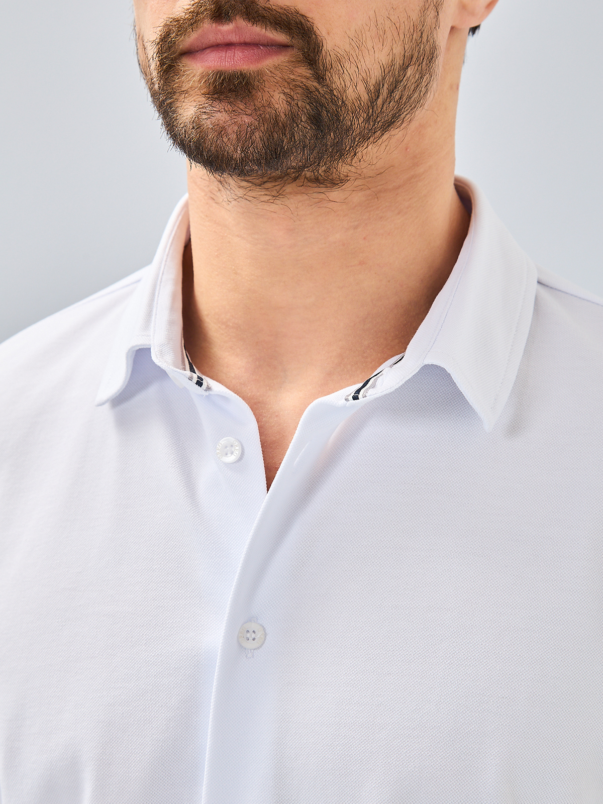 G158ZR-PO1T-SA5000 (белый) Рубашка трикотажная мужская короткий рукав