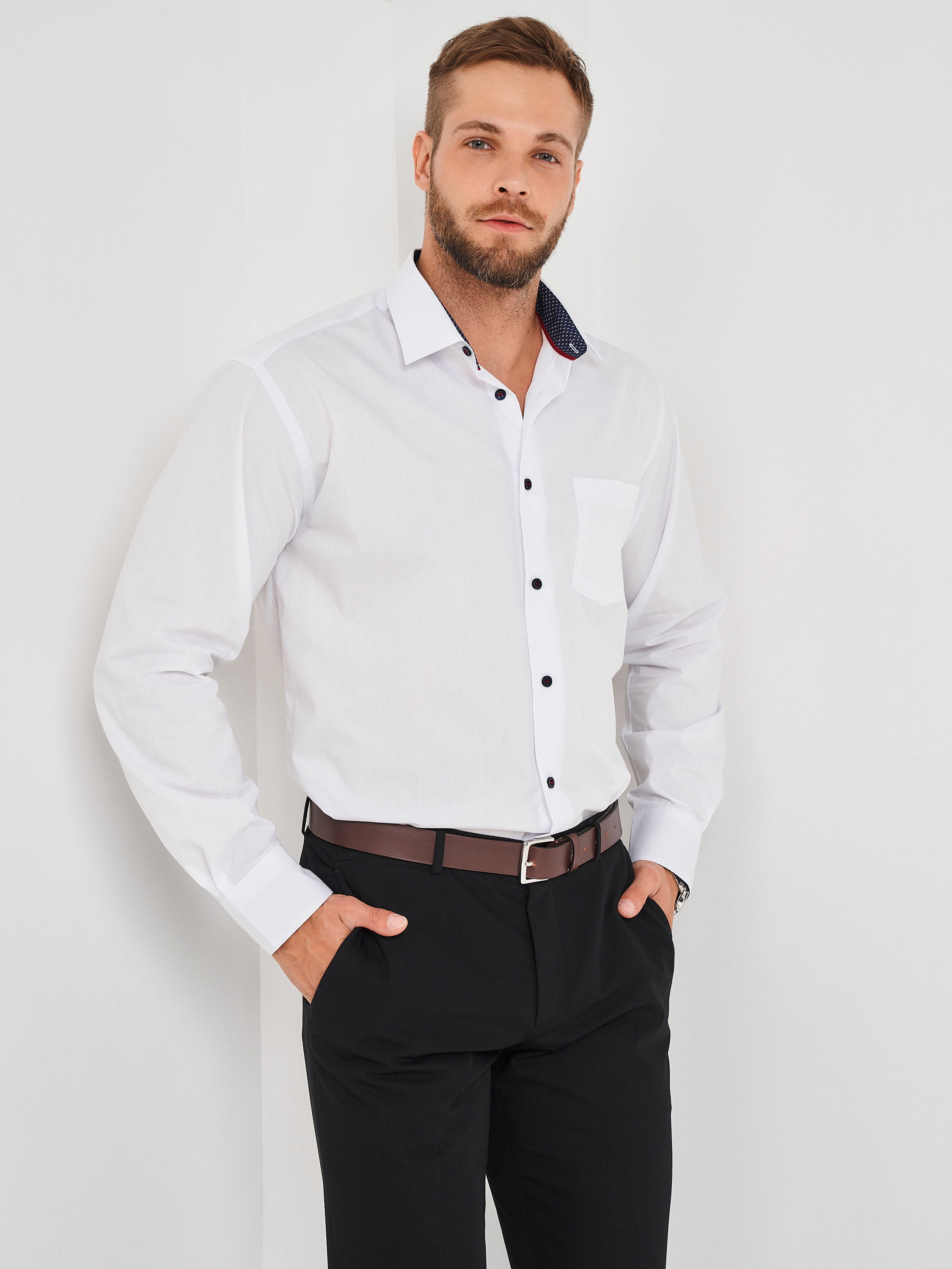 c100/157/ice/15p Сорочка мужская длинный рукав