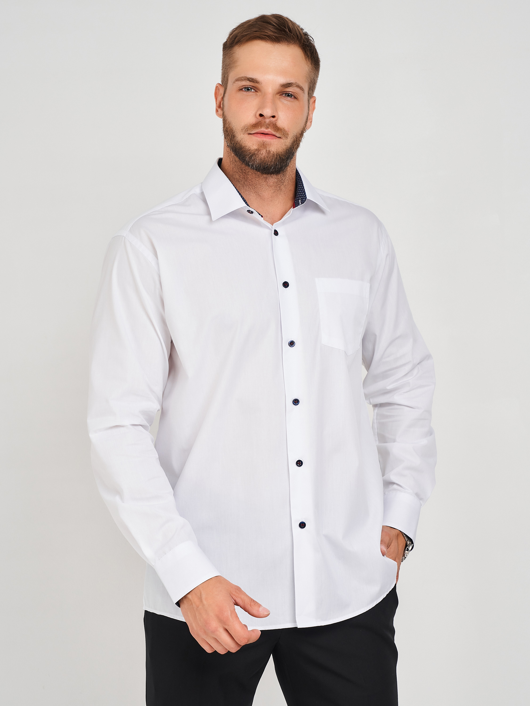 c100/157/ice/15p Сорочка мужская длинный рукав