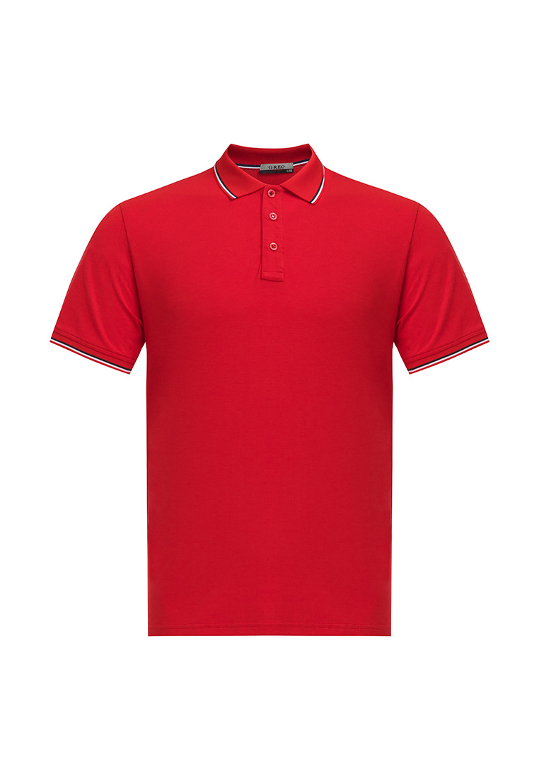 G144-TS-3 (красный) Джемпер мужской с воротником поло короткий рукав