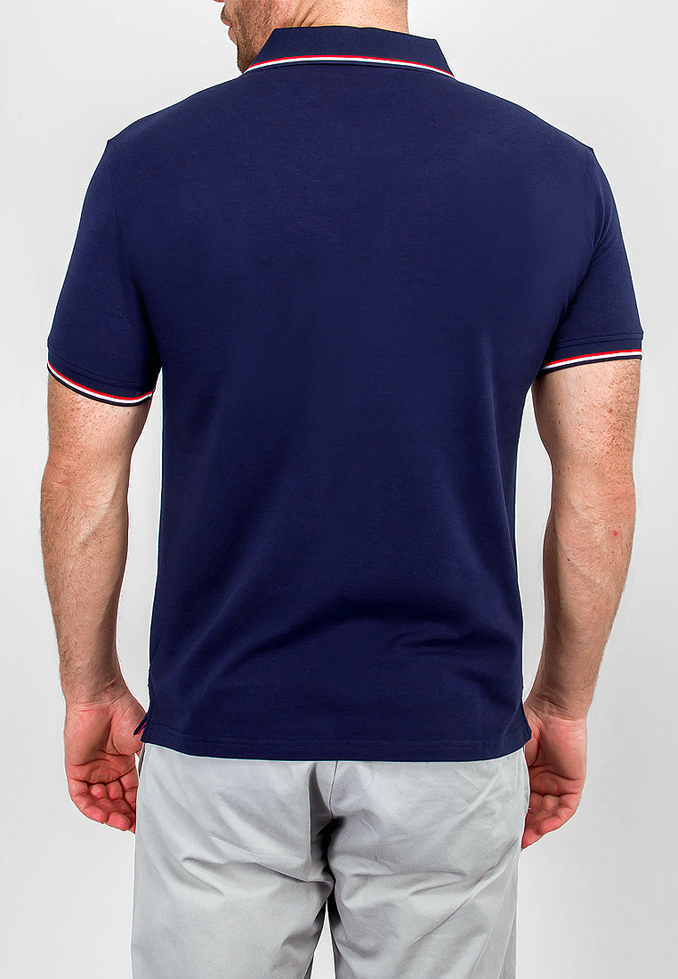 G144-TS-45 (т.синий) Джемпер мужской с воротником поло короткий рукав