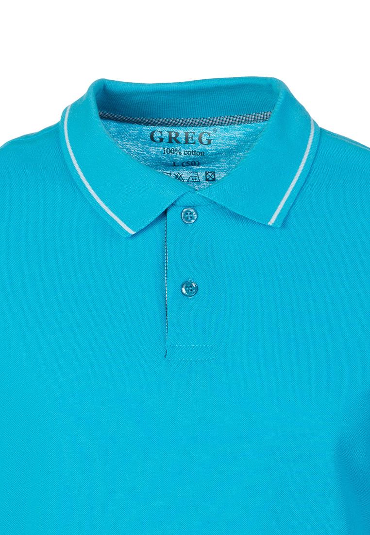 G134 (лазурь) Джемпер мужской с воротником поло короткий рукав