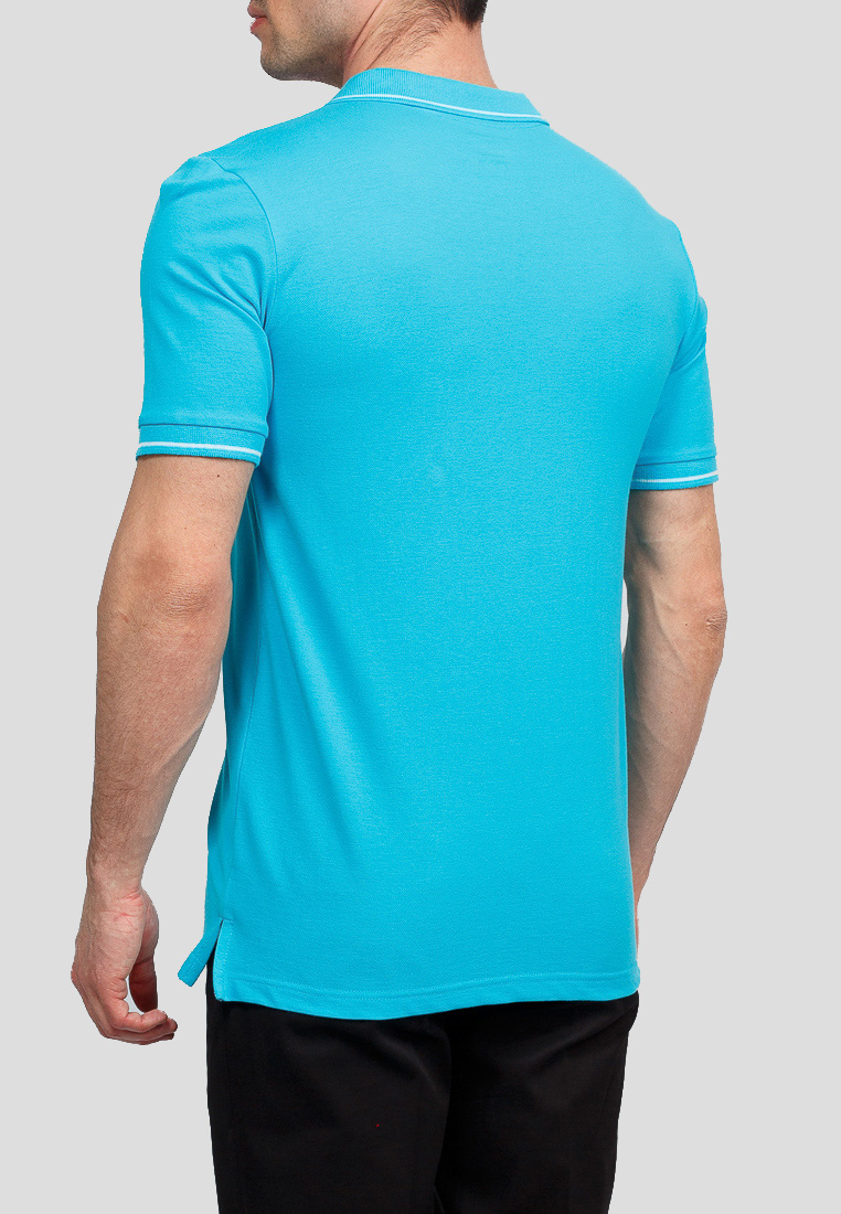G134 (лазурь) Джемпер мужской с воротником поло короткий рукав