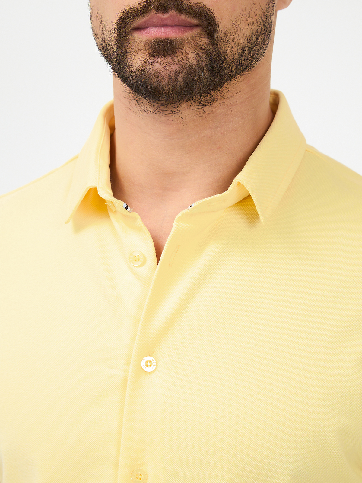 G158ZR-PO1T-SA0048 (лимон) Рубашка трикотажная мужская короткий рукав