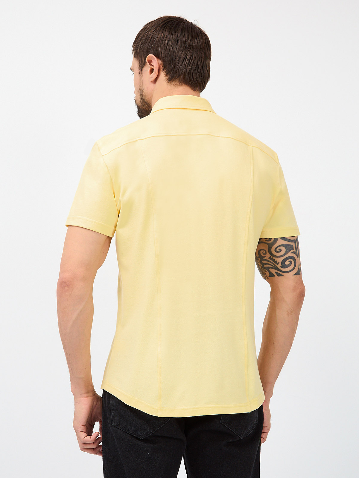 G158ZR-PO1T-SA0048 (лимон) Рубашка трикотажная мужская короткий рукав