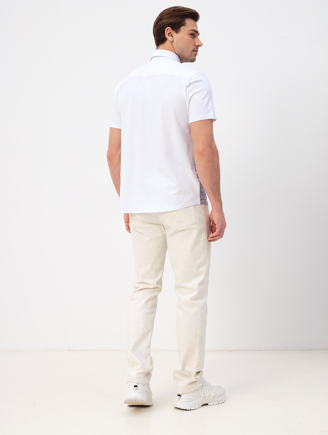 G143-KD1467T-SNM30217 (белый) Батник мужской трикотажный короткий рукав