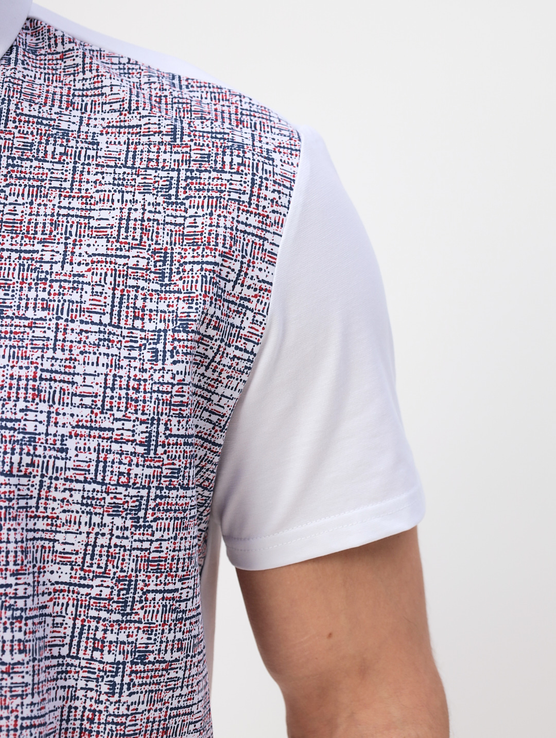 G143-KD1467T-SNM30217 (белый) Батник мужской трикотажный короткий рукав