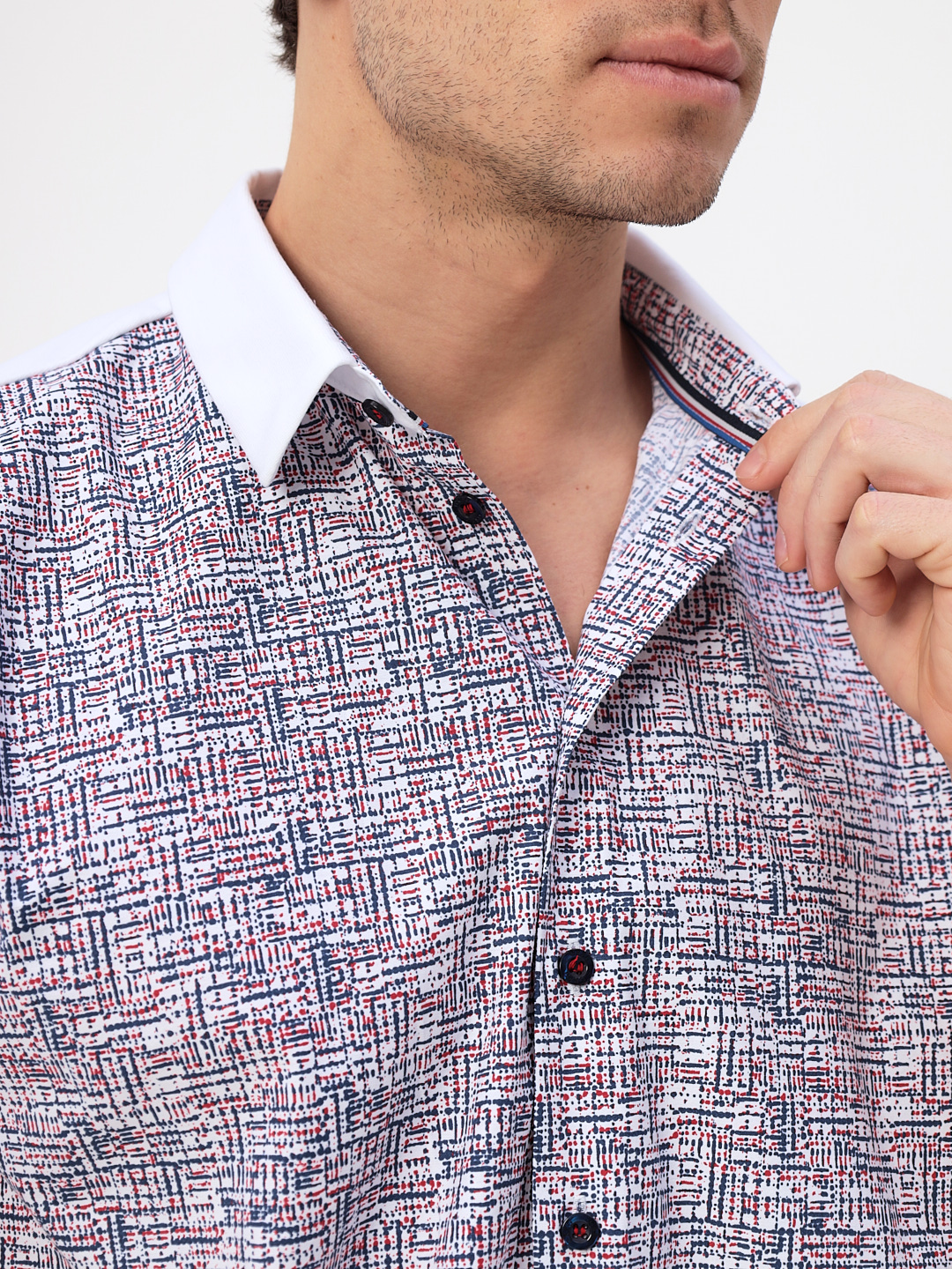 G143-KD1467T-SNM30217 (белый) Батник мужской трикотажный короткий рукав