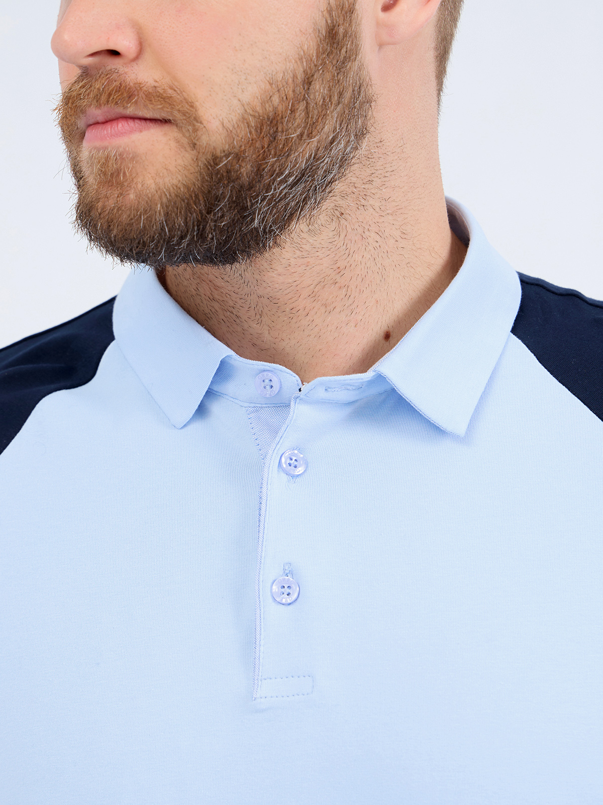 G149R-KO1246T-SA5120 (св.голубой) Джемпер мужской с воротником поло короткий рукав