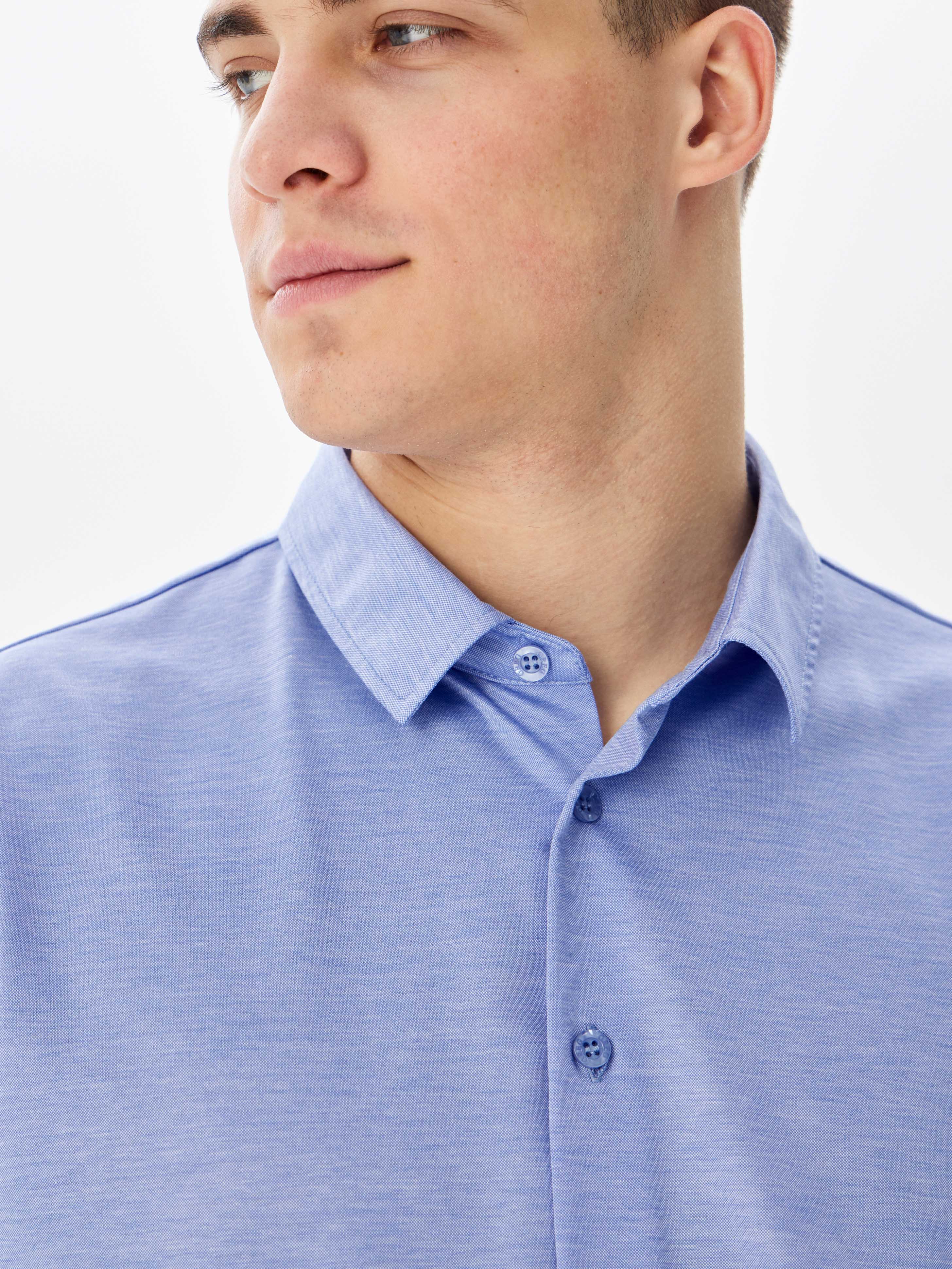 G143-PM-LT1629 (голубой) Рубашка трикотажная мужская короткий рукав