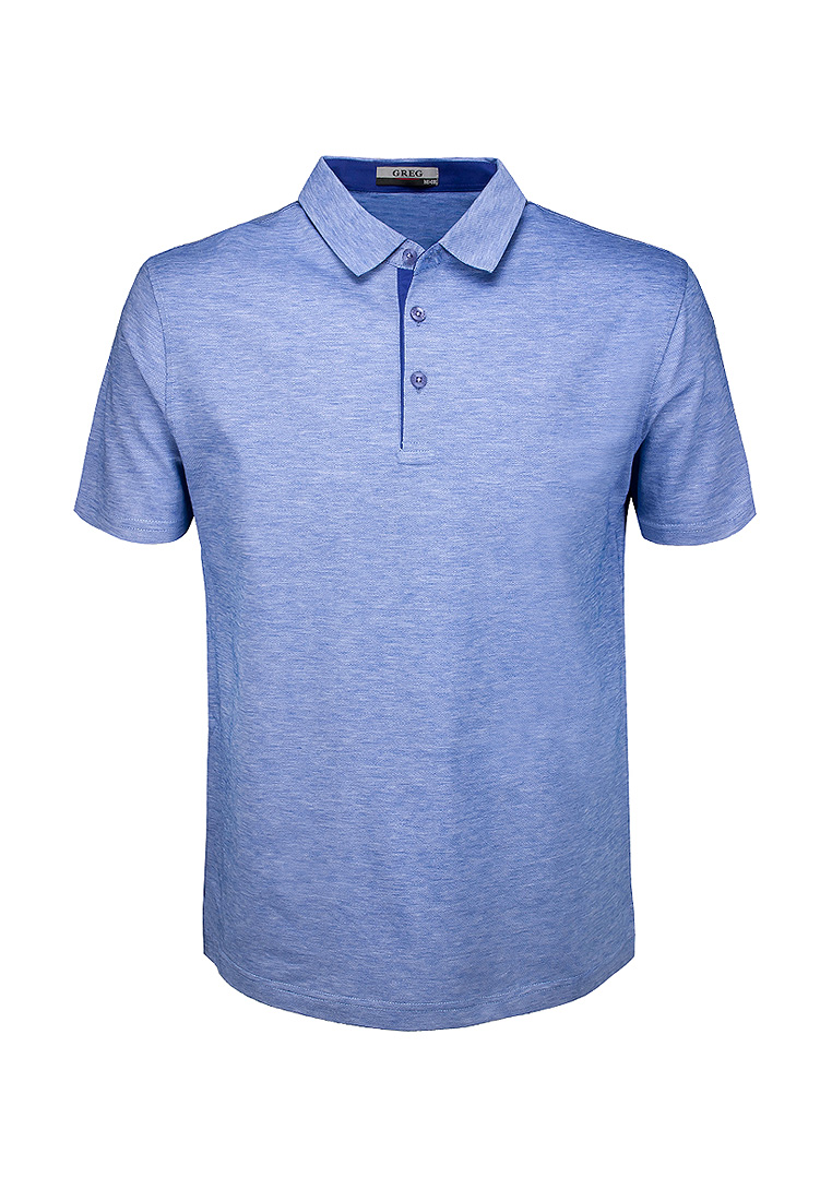 G144-TG9873-4 (голубой) Джемпер мужской с воротником поло короткий рукав