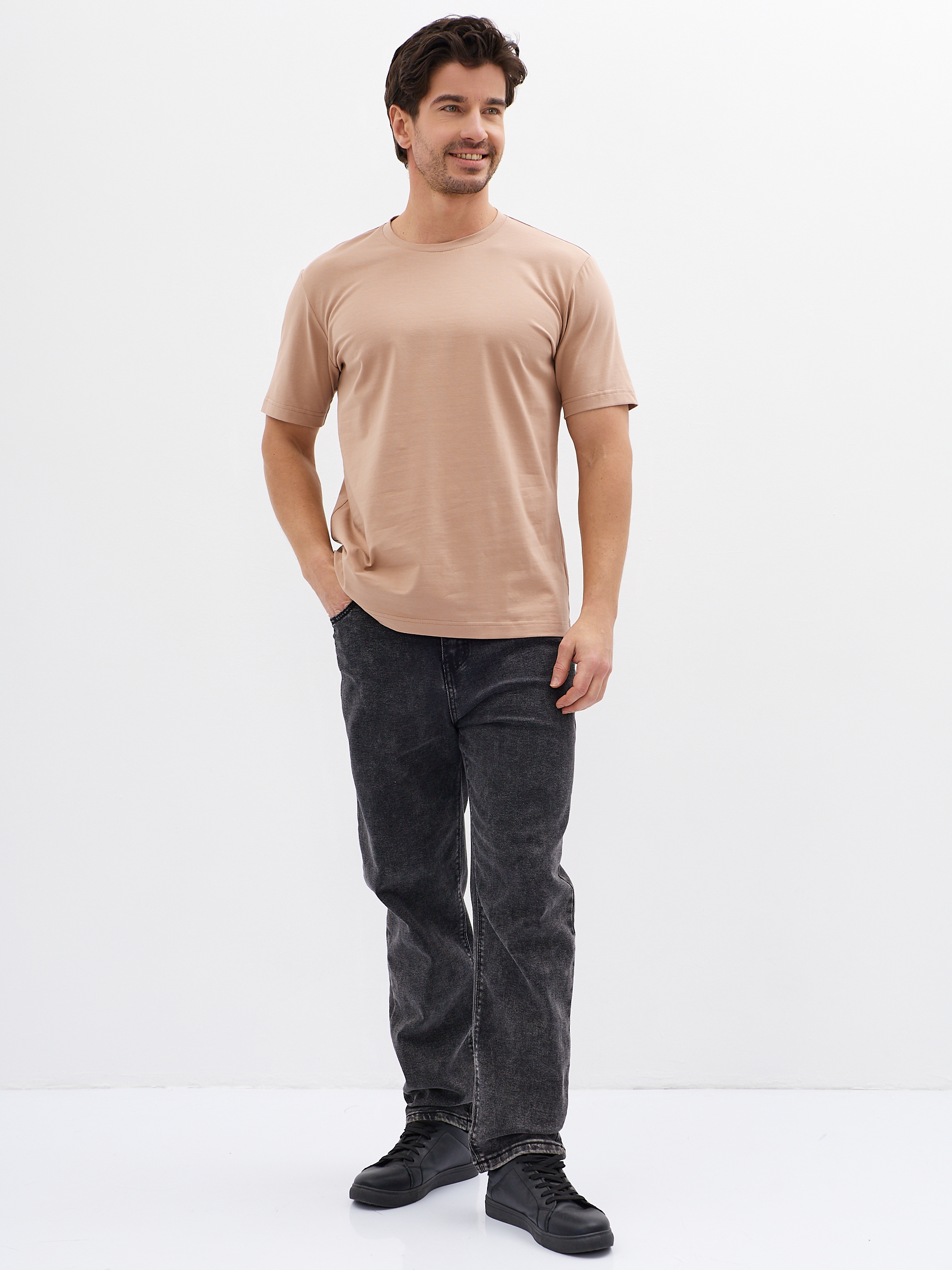 G145-KO-HJ-20125-N (бежевый) Футболка мужская короткий рукав