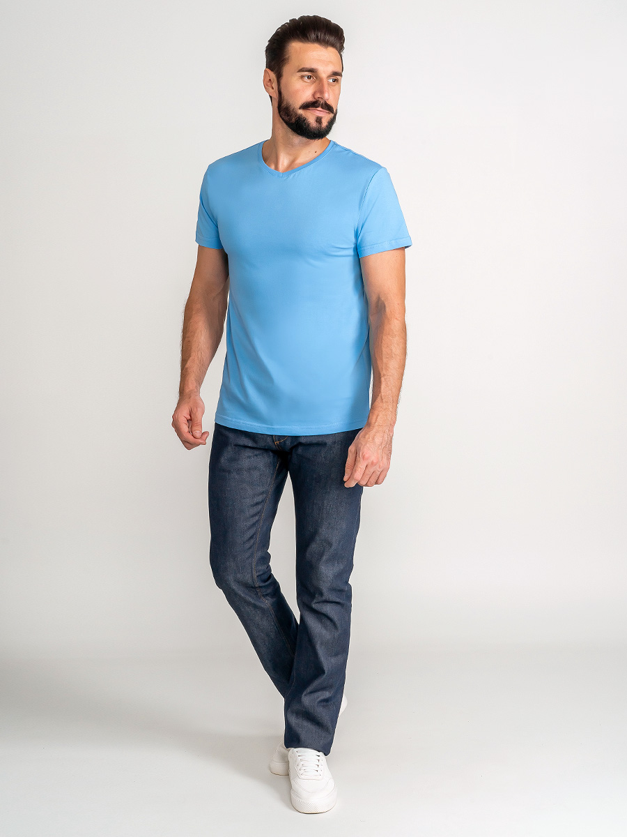 G146-RD-3025 (голубой) Футболка мужская короткий рукав