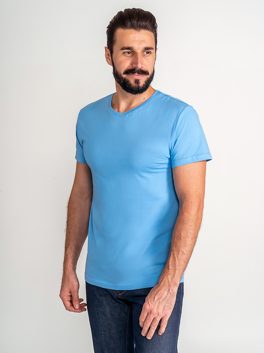G146-RD-3025 (голубой) Футболка мужская короткий рукав