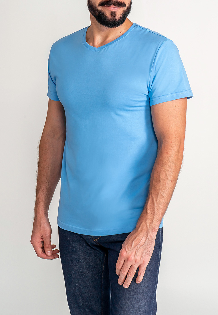 G146-RD-3025 (голубой) Футболка мужская короткий рукав