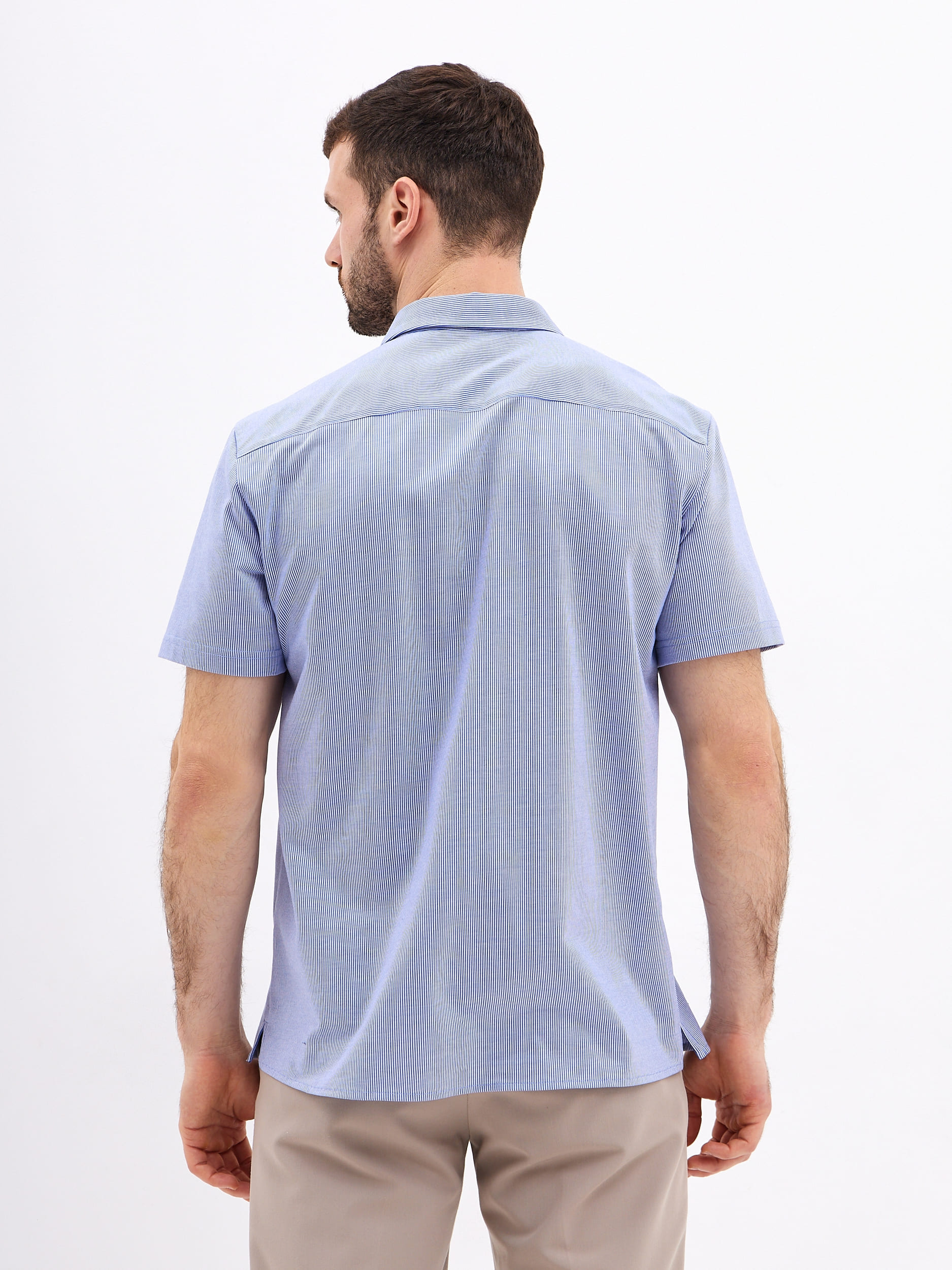 G143-TD4-LT3931 (голубой) Рубашка мужская короткий рукав