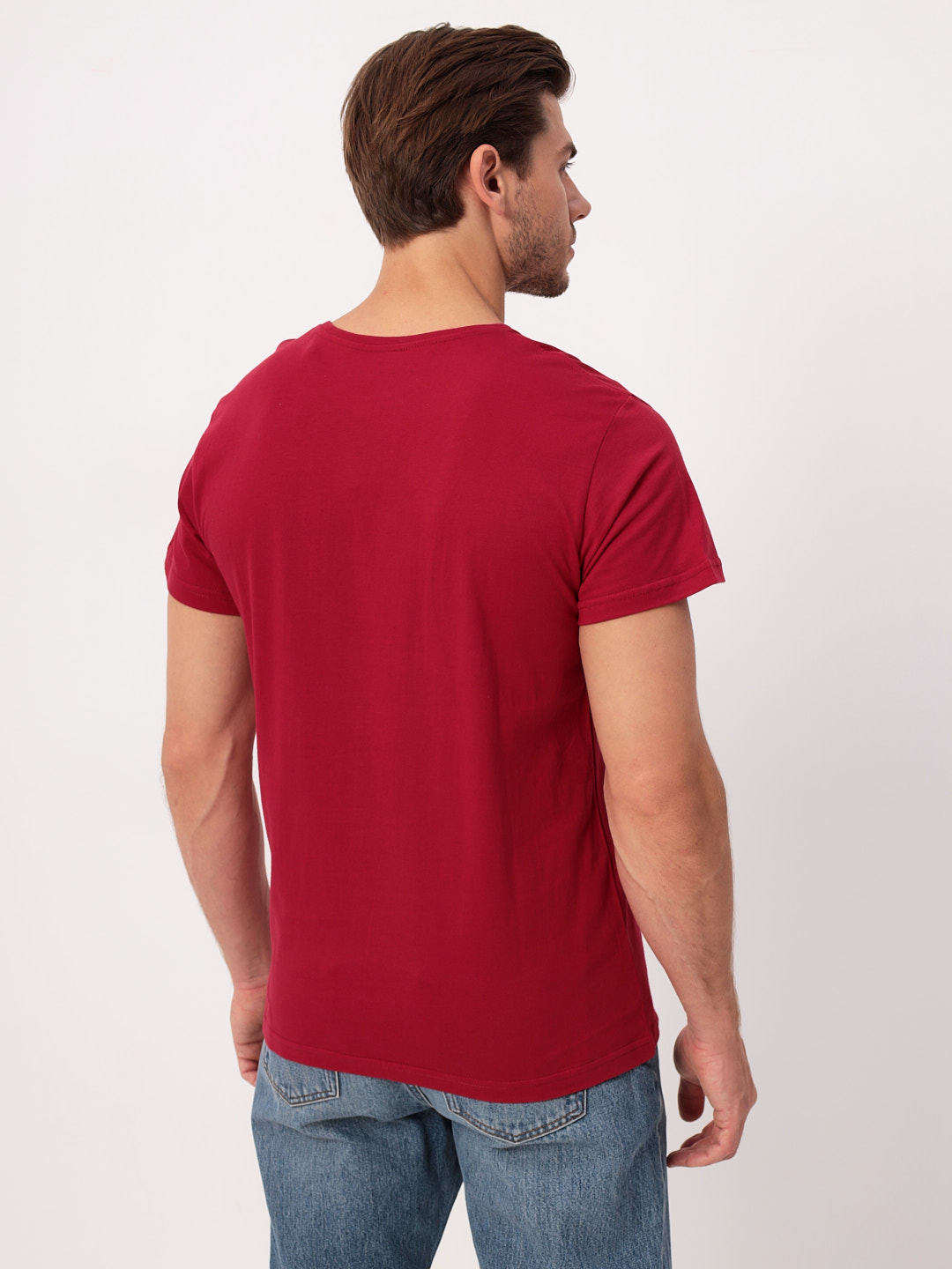 G146-RD-1056_R (красный) Футболка мужская короткий рукав