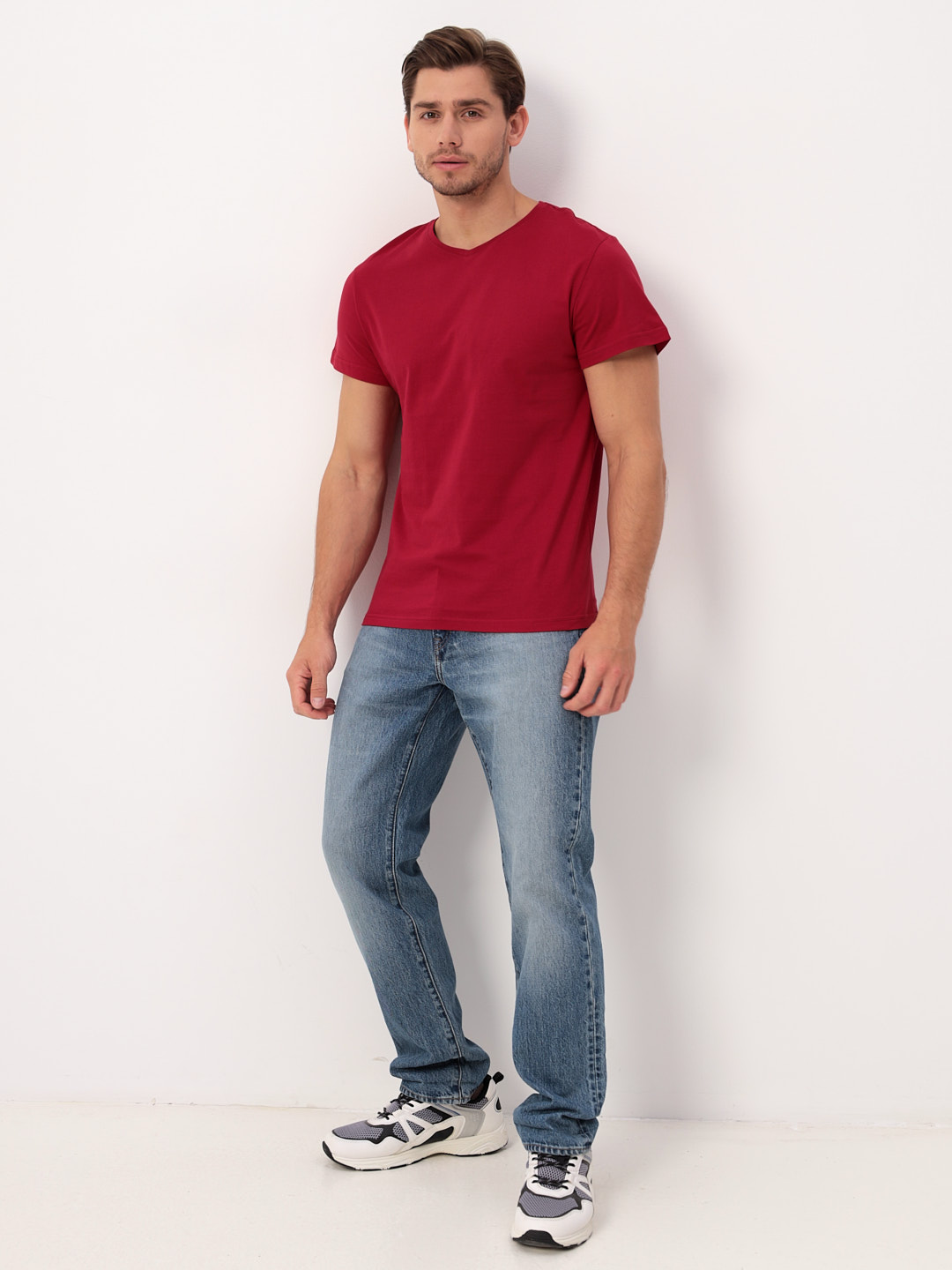 G146-RD-1056_R (красный) Футболка мужская короткий рукав