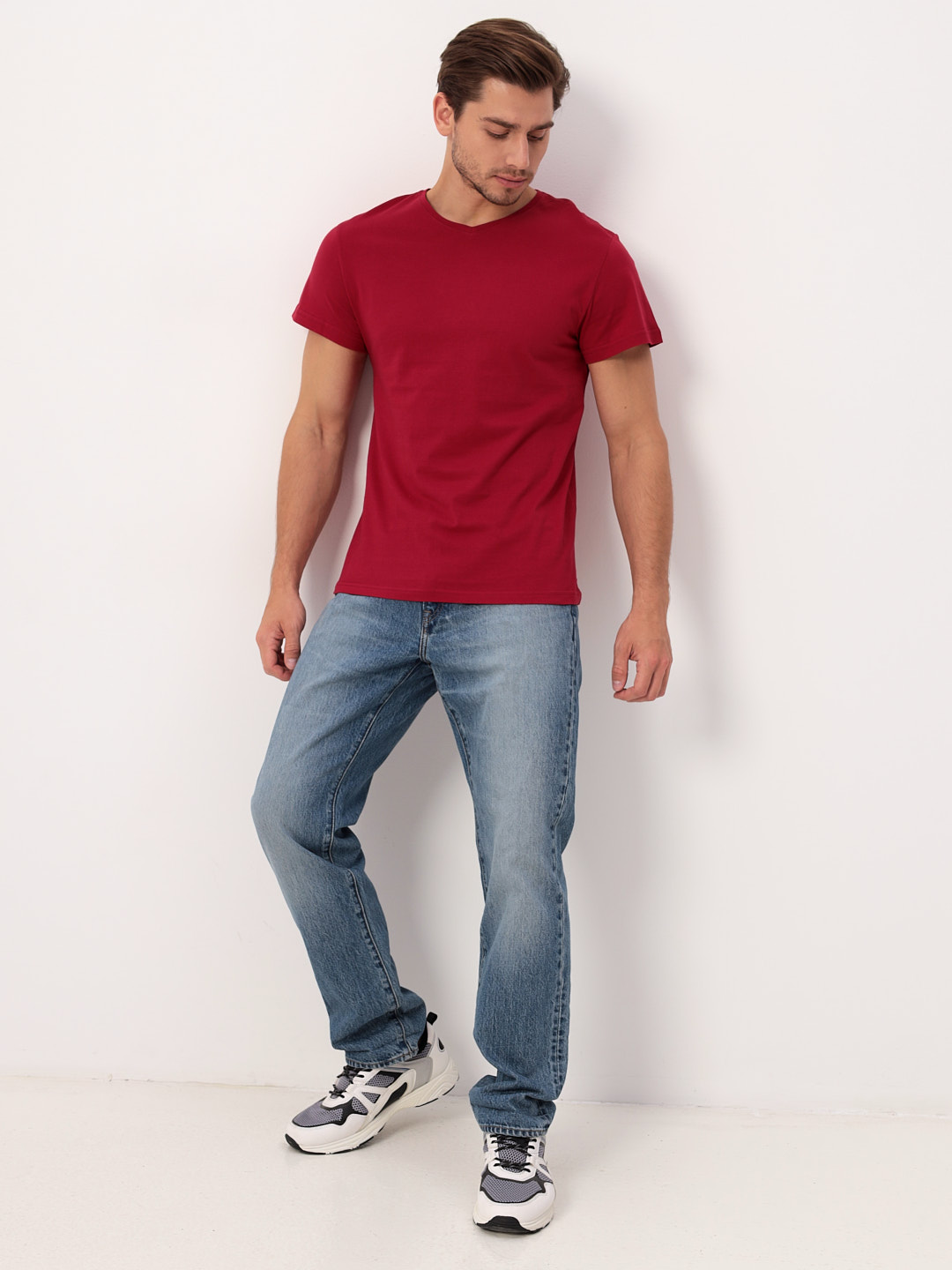 G146-RD-1056_R (красный) Футболка мужская короткий рукав