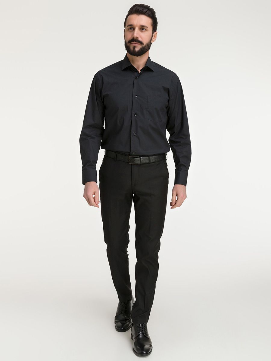 340/119/BLK_V Сорочка мужская длинный рукав