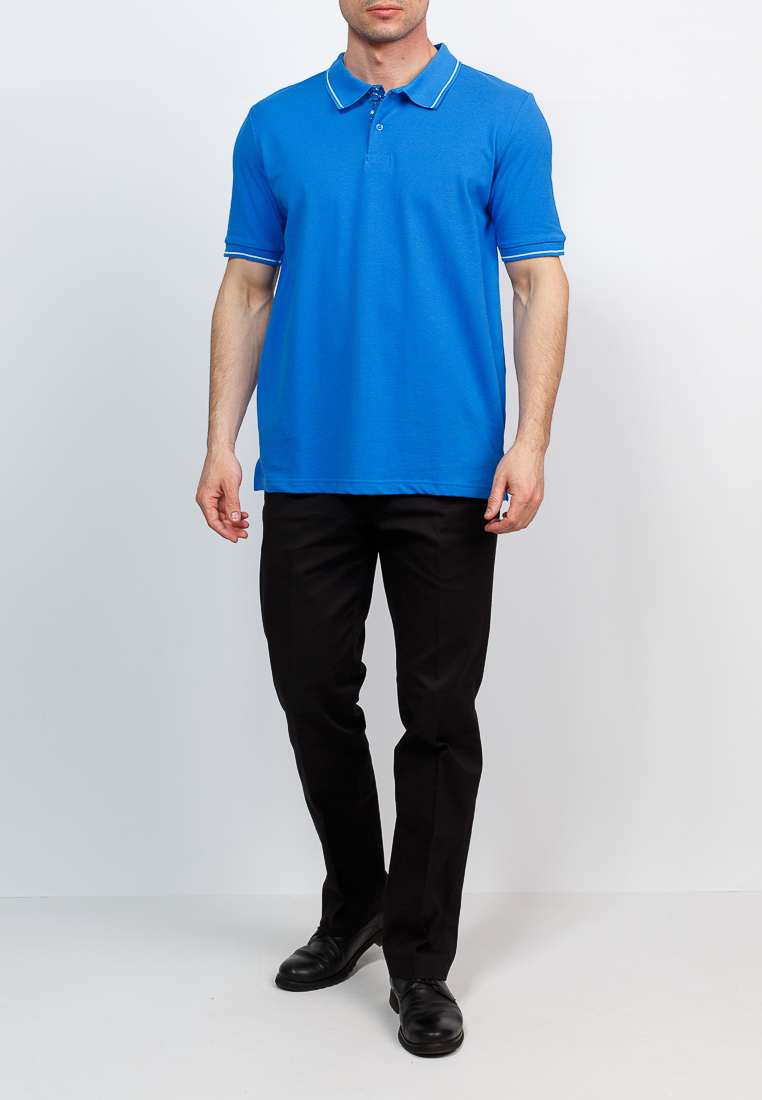 G134 (голубой) Джемпер мужской с воротником поло короткий рукав