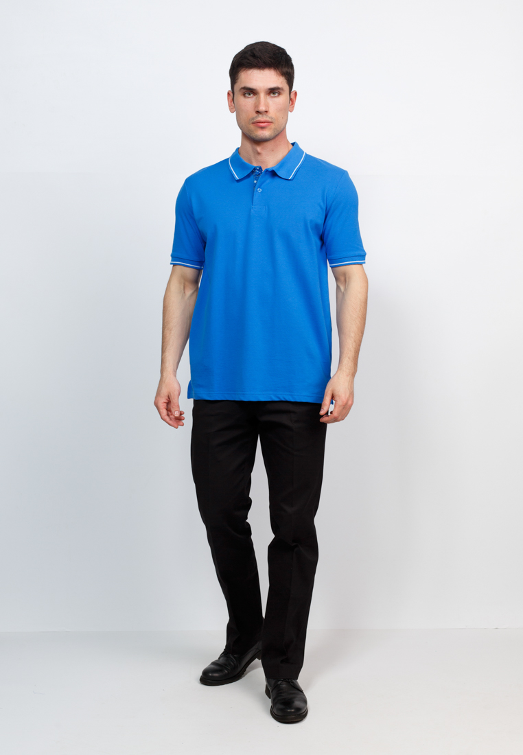G134 (голубой) Джемпер мужской с воротником поло короткий рукав