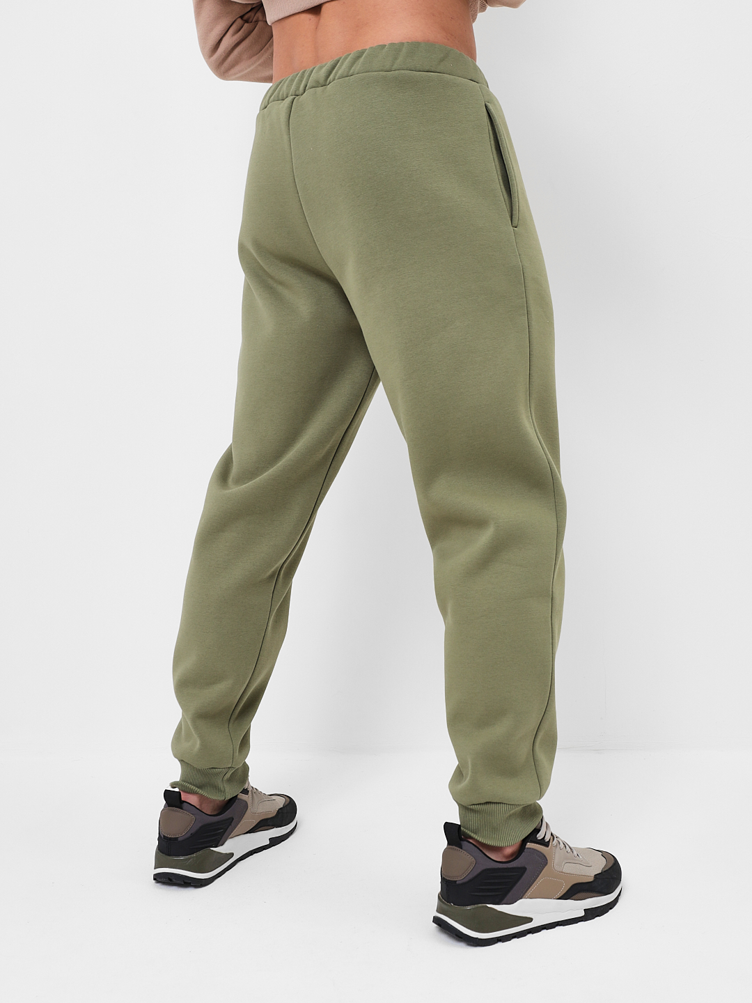 G-TRK-OZ03B-002K-оливковый Брюки мужские трикотажные