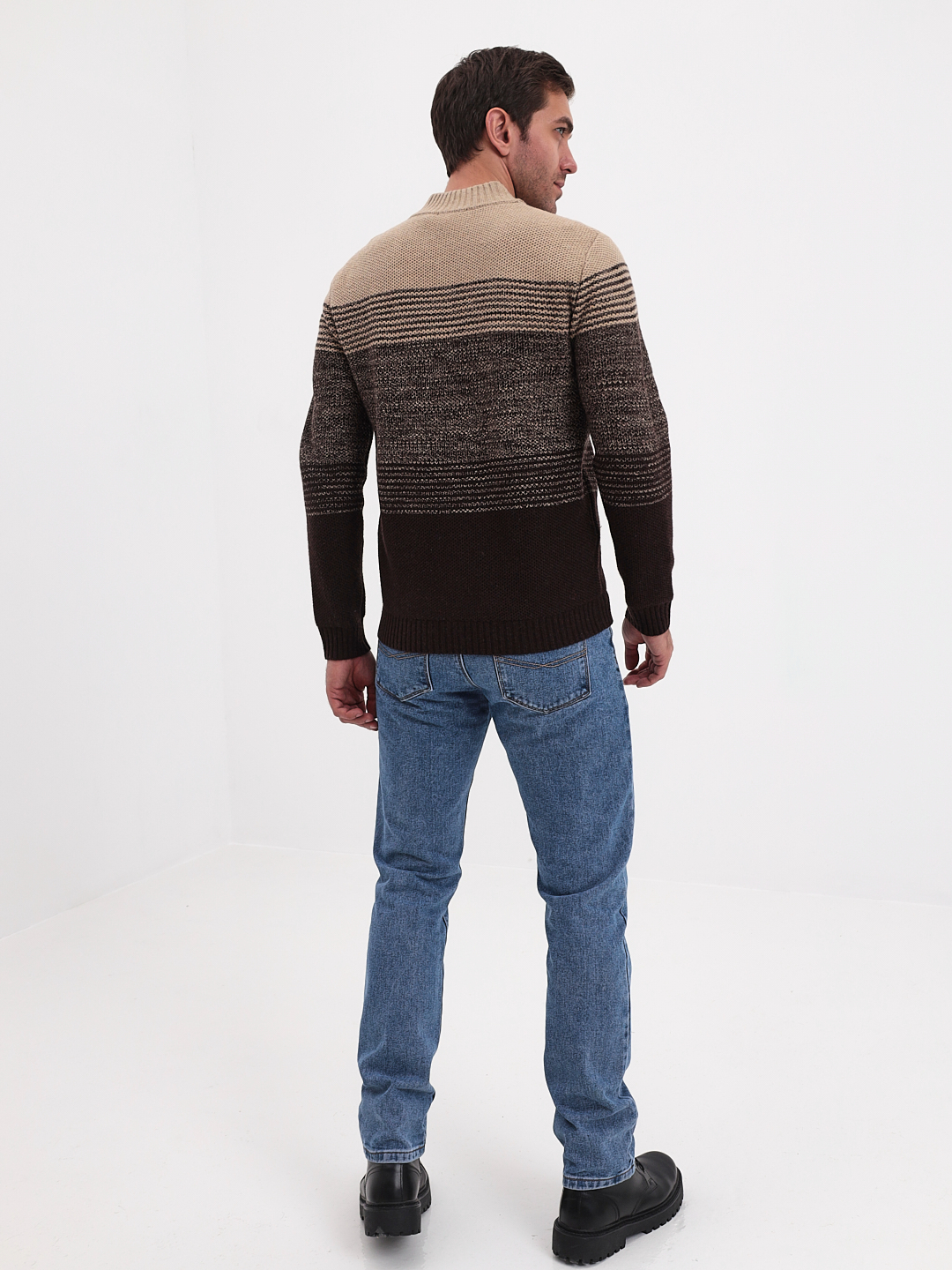 G139-полосы D3 (кофе) Жакет мужской