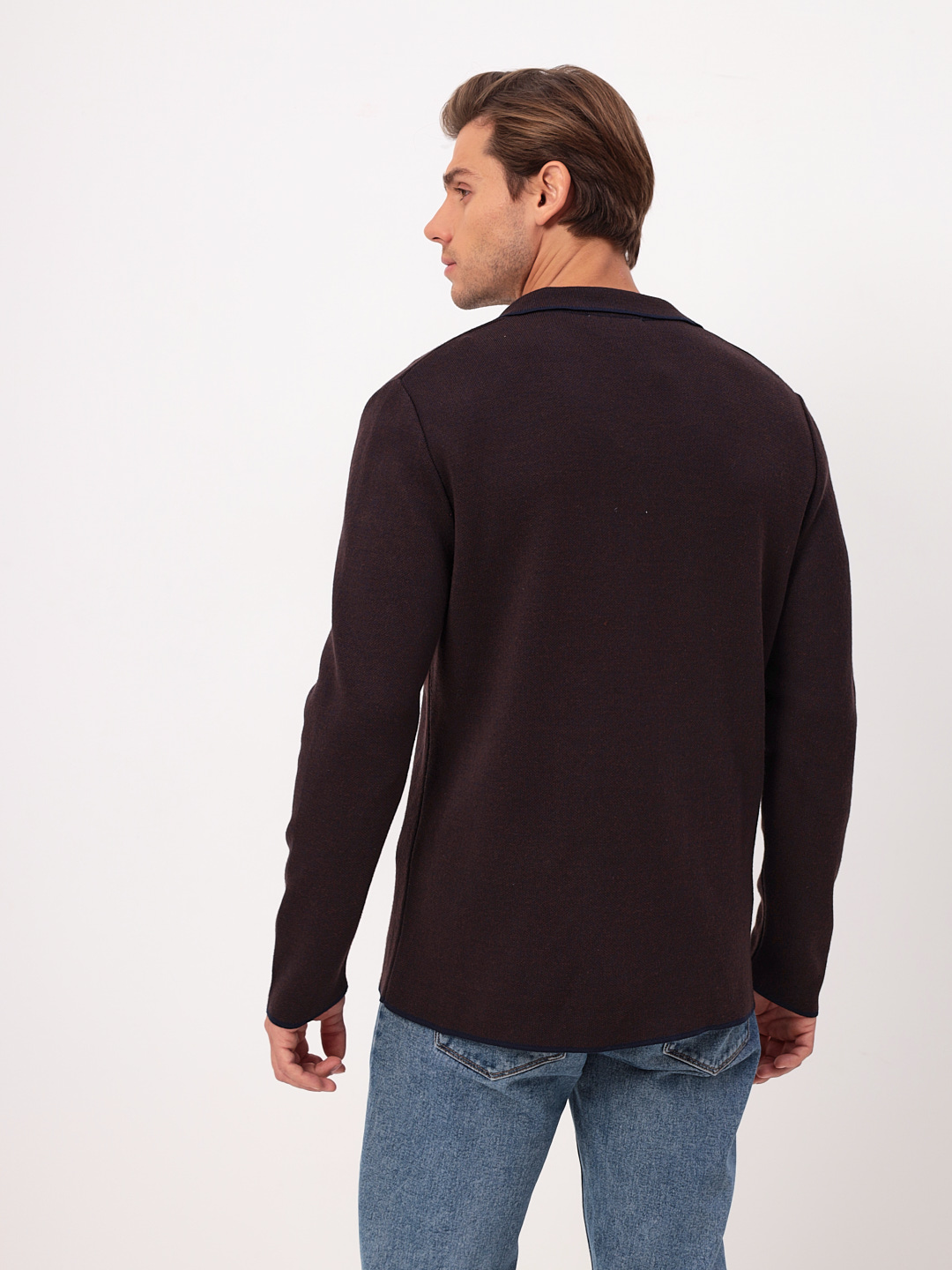 G136-KF-жаккард (шоколад140/345) Кардиган мужской