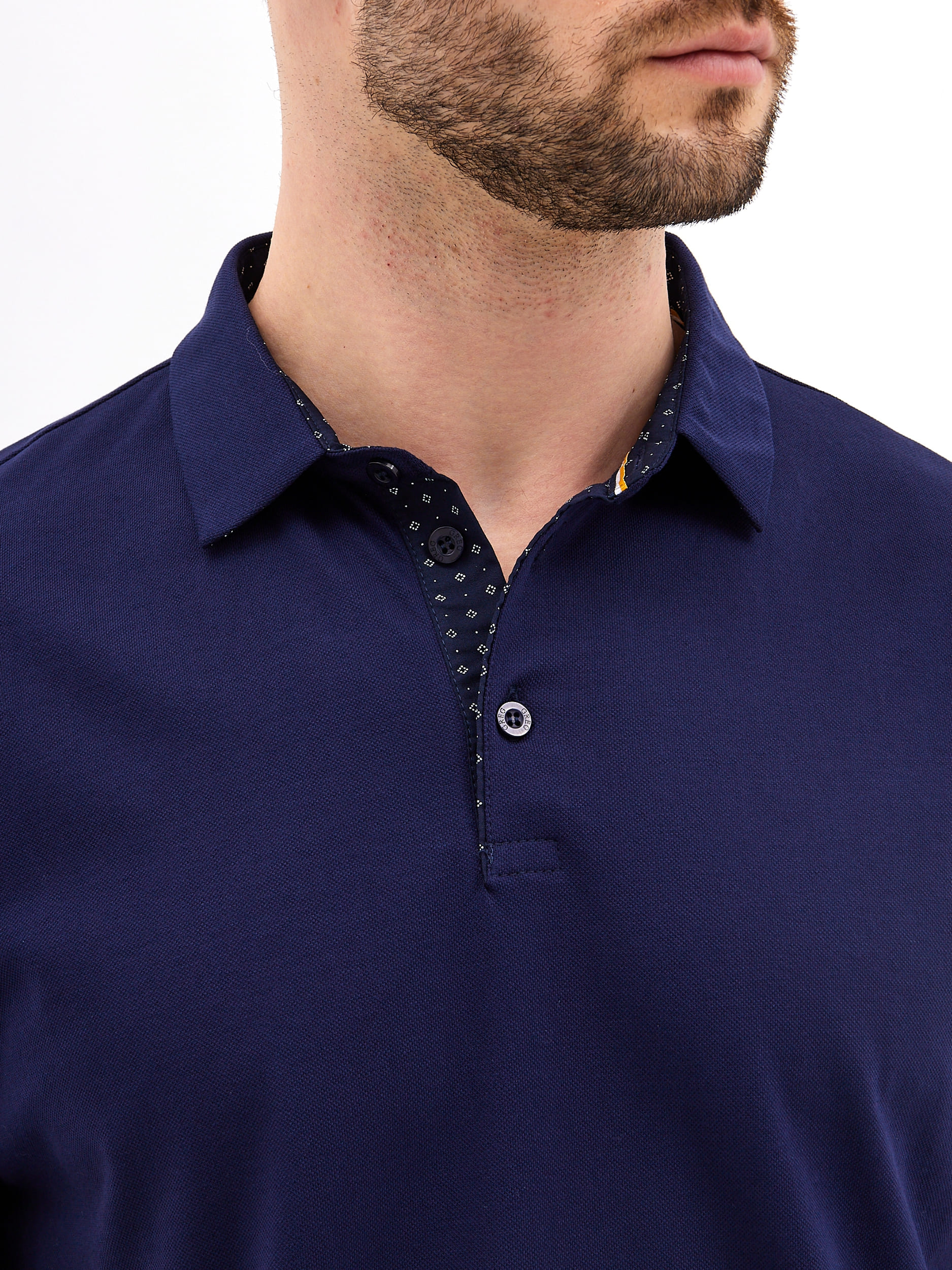 G144-PO1246T-SAS5105 (синий) Джемпер мужской с воротником поло короткий рукав